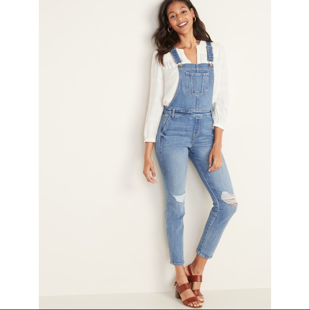 Old Navy Distressed Overalls